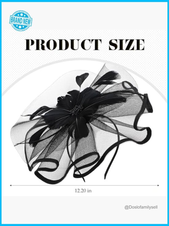 Vintage Tea Party Fascinator Headband - Mesh Kentucky Derby Hat with Feathers main image 5
